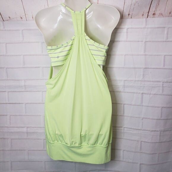 Lululemon Neon Green Combo Athletic Top womens S small Racerback Tank - Picture 4 of 4